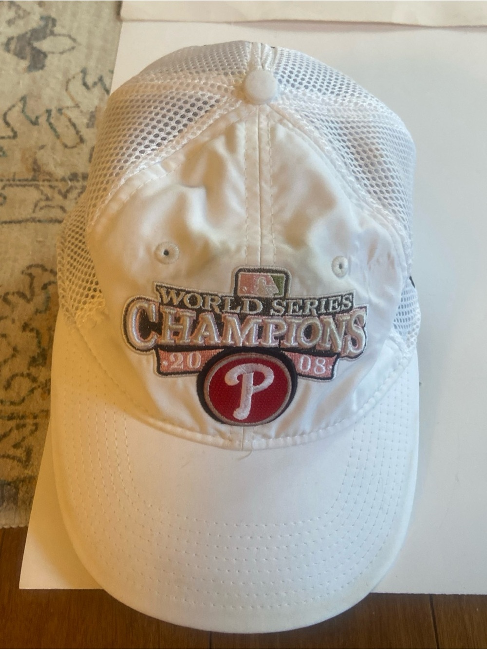 New Era White& Pink Phillies World Series Champions SnapBack Hat for Women.